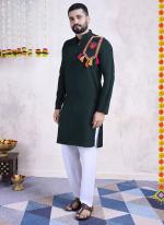 Rayon Green Navratri Wear Embroidery Work Readymade Kurta